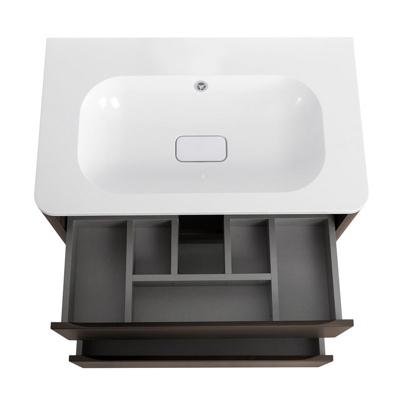 Мебель для ванной комнаты Cezares Relax 80 подвесная, 2 ящика, оружейная сталь