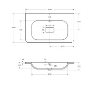 Мебель для ванной комнаты Cezares Relax 80 подвесная, 2 ящика, оружейная сталь