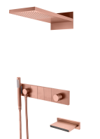 Душевой комплект Boheme Zodiac 132-2-CB С ВНУТРЕННЕЙ ЧАСТЬЮ, copper brushed