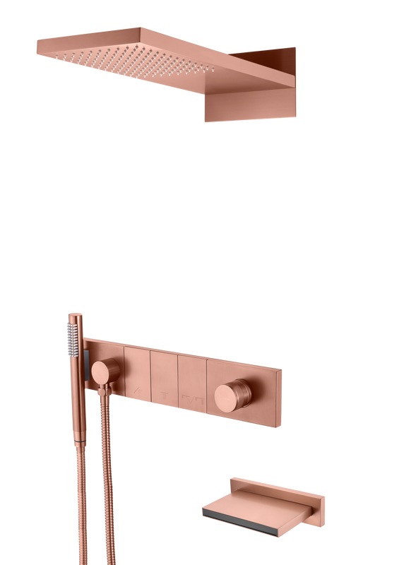 Душевой комплект Boheme Zodiac 132-2-CB С ВНУТРЕННЕЙ ЧАСТЬЮ, copper brushed