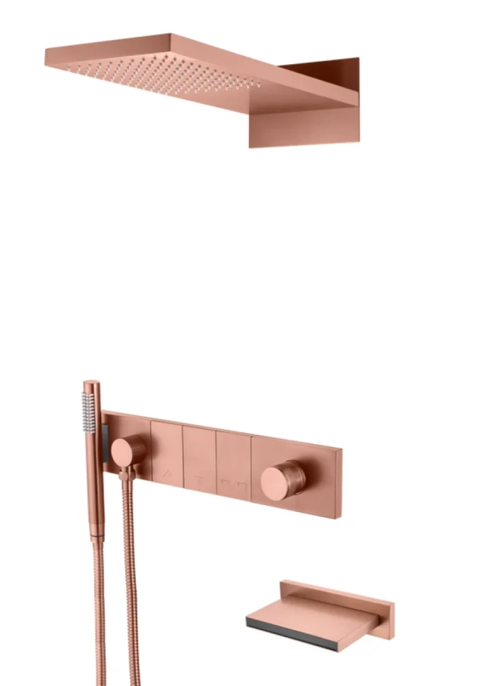 Душевой комплект Boheme Zodiac 132-2-CB С ВНУТРЕННЕЙ ЧАСТЬЮ, copper brushed
