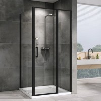 Душевой уголок Abber Sonnenstrand AG04100BS-S80B 80x100, профиль черный, стекло прозрачное