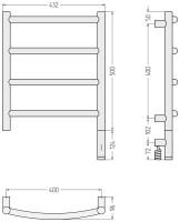 Полотенцесушитель электрический Сунержа Галант 3.1 071-6001-5040 60x45 см, подключение справа, сатин, лесенка