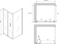 Душевой уголок Abber Sonnenstrand AG07100-S70 70x100, профиль хром, стекло прозрачное