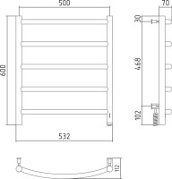 Полотенцесушитель электрический Сунержа Галант 4.0 60х50 белый, R