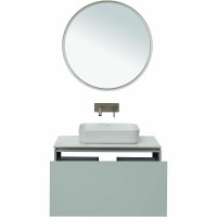 Тумба под раковину со столешницей Allen Brau Infinity 85 1+1, подвесная, папирус матовый, столешница мрамор