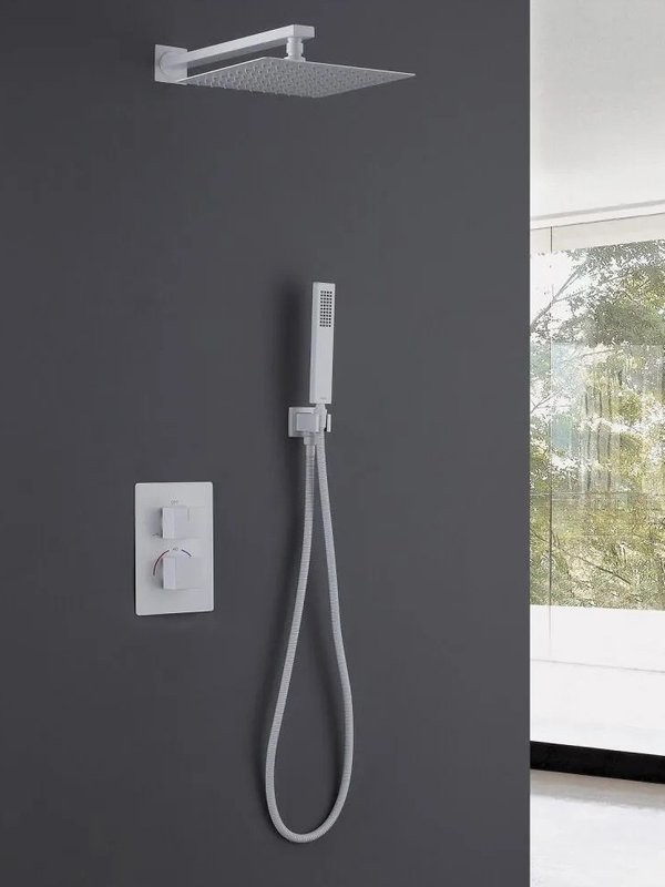 Душевой комплект Abber Daheim AF8251W С ВНУТРЕННЕЙ ЧАСТЬЮ, матовый белый