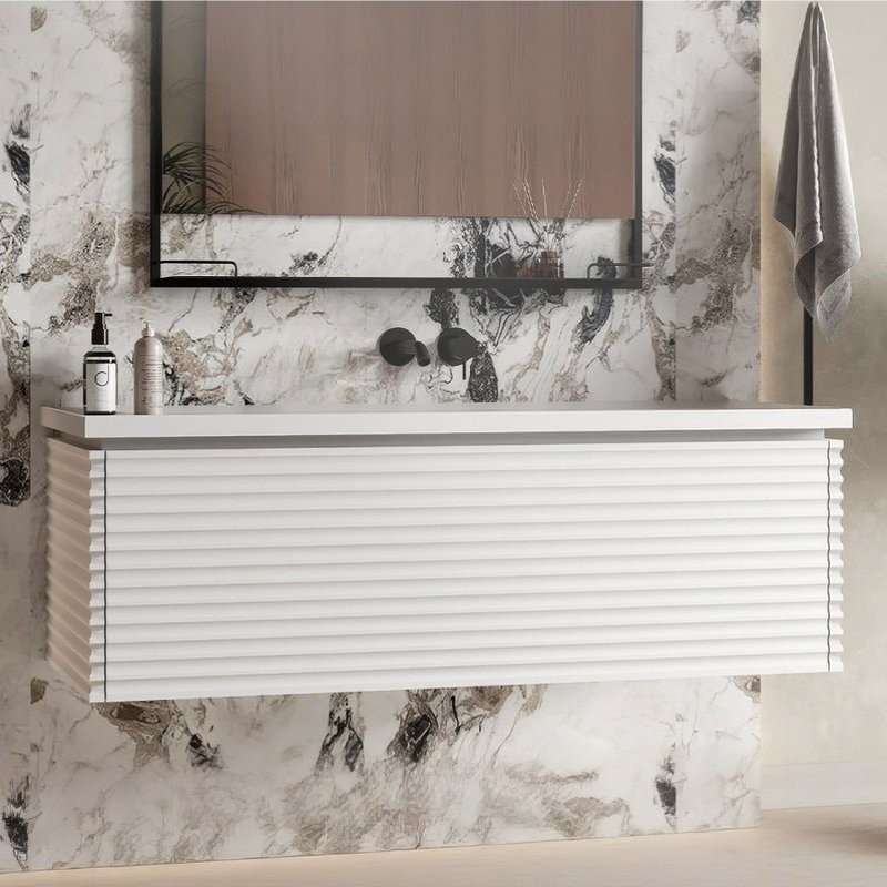 Тумба с раковиной Belux Челси НП 120-01 матовая белая