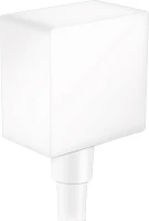 Шланговое подключение Hansgrohe Fixfit Square 26455700 матовое белое Шланговое подключение Hansgrohe Fixfit Square 26455700 матовое белое