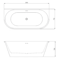 Ванна акриловая Azario ELCON 1800x750x580 пристенная, в комплекте с сифоном и металлической рамой (ELC18075) Ванна акриловая Azario ELCON 1800x750x580 пристенная, в комплекте с сифоном и металлической рамой (ELC18075)