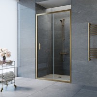 Душевая дверь в нишу Vegas Glass ZP Tur Novo 110 05 01 110 см, профиль бронза, стекло прозрачное