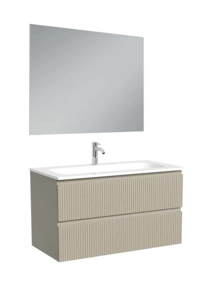 Мебель для ванной комнаты Sancos Snob T 90 подвесная, beige soft, раковина СN7019