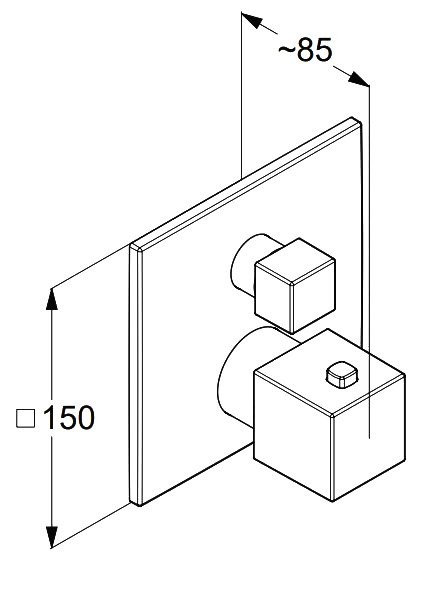 Термостатический смеситель встраиваемый Kludi Decus 54810N275 С ВНУТРЕННЕЙ ЧАСТЬЮ, оружейная сталь PVD