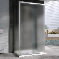Душевой уголок Abber Schwarzer Diamant AG30130MH-S85M-S85M 130х85, профиль хром, стекло матовое