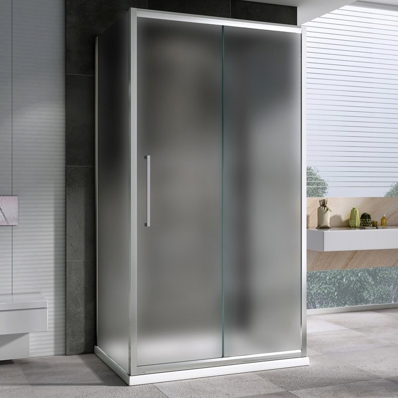 Душевой уголок Abber Schwarzer Diamant AG30130MH-S85M-S85M 130х85, профиль хром, стекло матовое