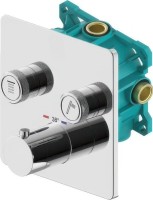 Термостатический смеситель встраиваемый Plumberia Selection PSBOX KITPSB2902CR С ВНУТРЕННЕЙ ЧАСТЬЮ, хром
