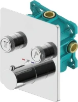 Термостатический смеситель встраиваемый Plumberia Selection PSBOX KITPSB2902CR С ВНУТРЕННЕЙ ЧАСТЬЮ, хром