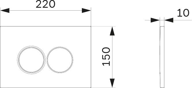 Кнопка смыва для унитаза AM.PM ProC L I070151 пластик, цвет глянцевый хром