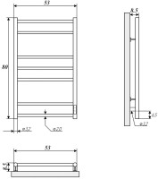 Полотенцесушитель электрический Двин L neo 80/50 состаренная бронза матовая