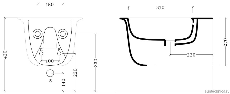 Биде подвесное ArtCeram Chic CHB001 01 00 глянцевое белое