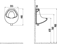 Писсуар подвесной Creavit TP600-00CB00E-0000 сенсорный, глянцевый белый