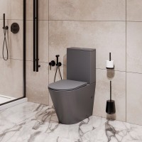 Унитаз-компакт напольный Grossman GR-4458GMSQ с микролифтом, серый матовый