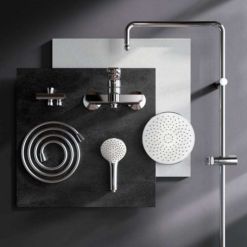 Душевая стойка AM.PM X-Joy F40885A24 со смесителем