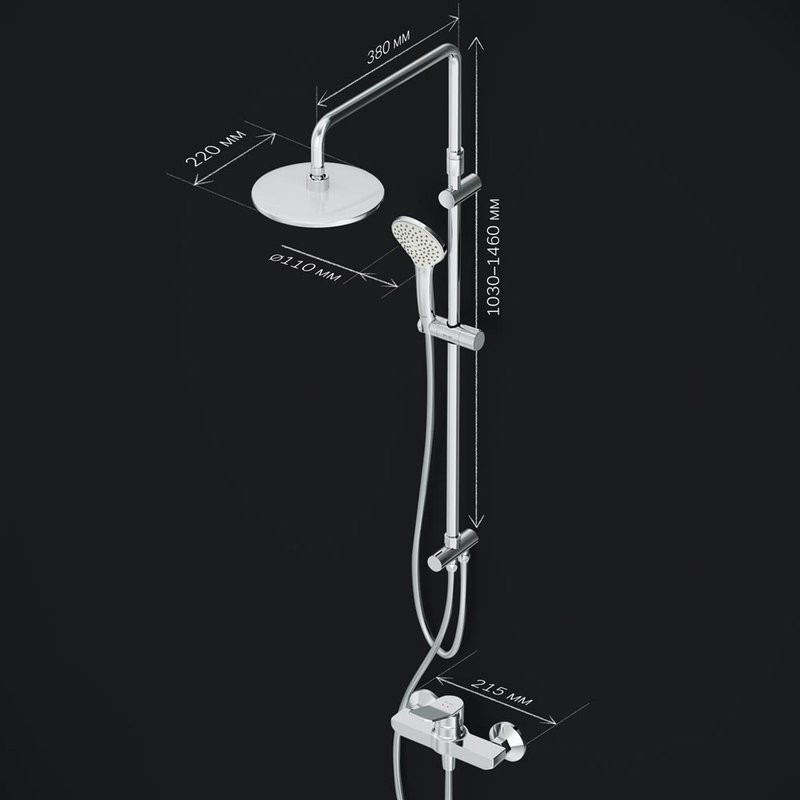 Душевая стойка AM.PM X-Joy F40885A24 со смесителем