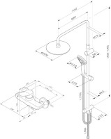 Душевая стойка AM.PM X-Joy F40885A24 со смесителем