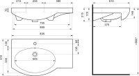 Тумба с раковиной Style Line Жасмин 82 R белая, с бельевой корзиной