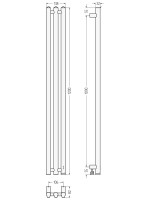 Полотенцесушитель электрический Сунержа Терция 4.0 071-0883-1206 120x15 см, подключение справа, скрытое подключение справа, сатин, I-образный