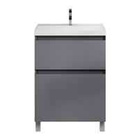 Тумба с раковиной Grossman Меркадо 60 напольная, матовый графит