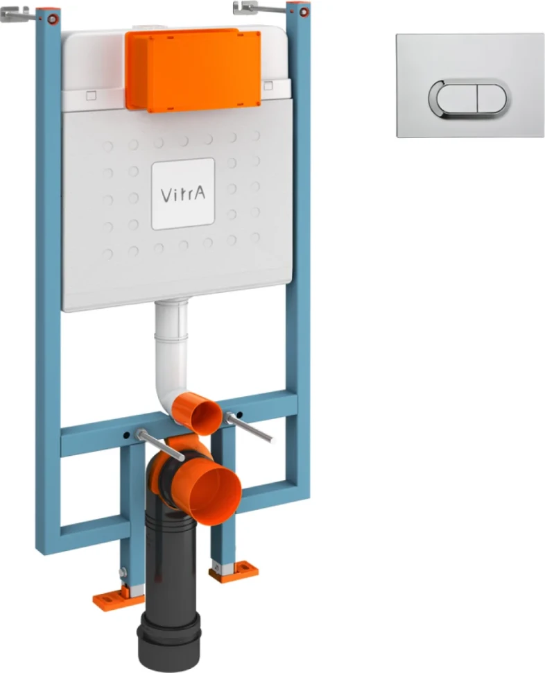 Система инсталляции для унитазов VitrA V-Fix Core 738-5800-01 с кнопкой смыва 740-0580 хром