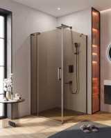 Душевой уголок Cezares Slider AH 1 100-100/110 BR GM профиль оружейная сталь, стекло бронза