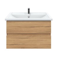 Тумба с раковиной SanStar Lavanti 70 подвесная, дуб вотан, раковина Фостер