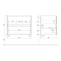 Тумба с раковиной SanStar Lavanti 70 подвесная, дуб вотан, раковина Фостер