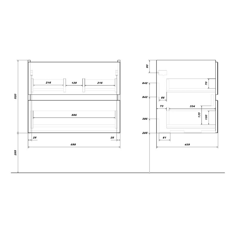 Тумба с раковиной SanStar Lavanti 70 подвесная, дуб вотан, раковина Фостер