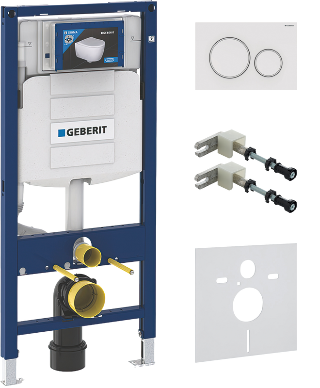 Система инсталляции для унитазов Geberit Duofix UP 320 111.300.00.5 с шумозиоляцией и кнопкой Sigma 20 115.882.11.1 белой