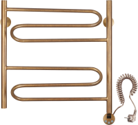 Полотенцесушитель электрический Secado Валенсия 1 65x55 см, подключение справа, бронза, лесенка, латунь