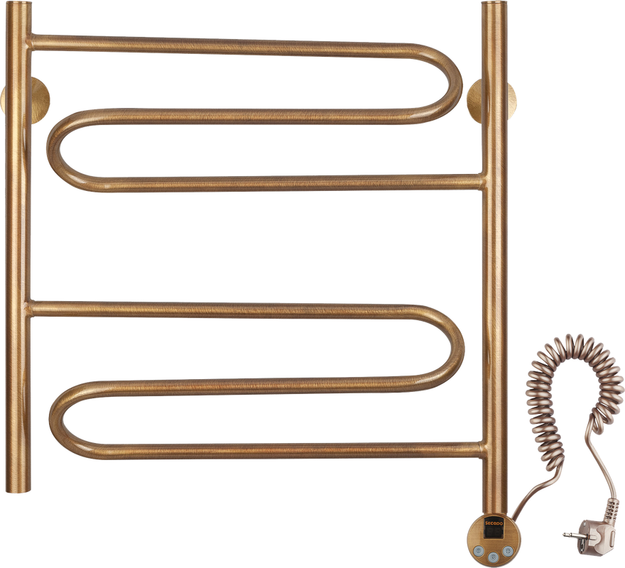 Полотенцесушитель электрический Secado Валенсия 1 65x55 см, подключение справа, бронза, лесенка, латунь