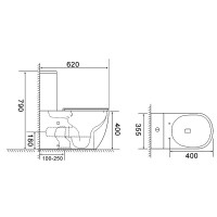 Унитаз-компакт напольный AZARIO Riano AZ-1307A с микролифтом, безободковый