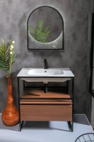 Тумба с раковиной Armadi Art Loft 80 dark wood, напольная