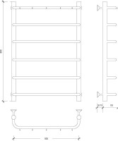 Полотенцесушитель водяной Secado Мерида 1 К 85x55 см, глянцевый хром, лесенка