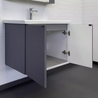 Тумба с раковиной Comforty Лима 70П подвесная, антрацит