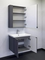 Тумба с раковиной Comforty Лима 70П подвесная, антрацит