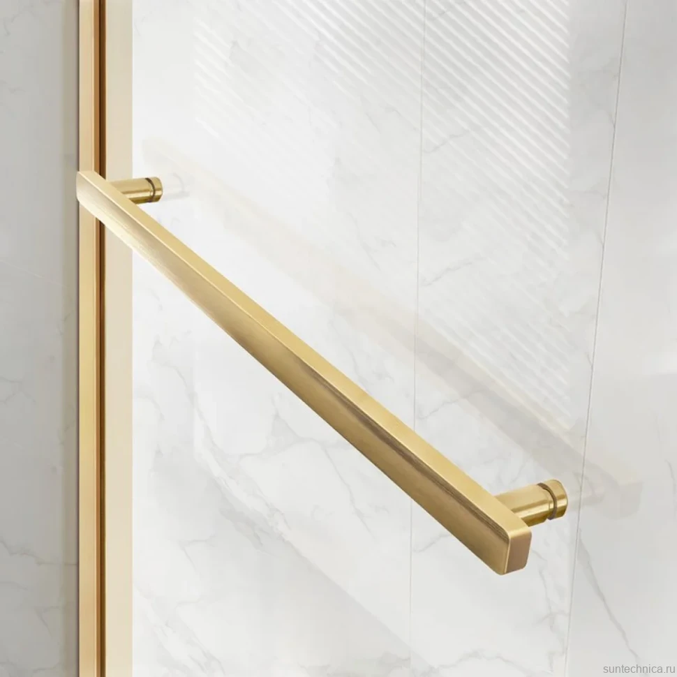 Душевой уголок Vincea Slim Soft VSR-1SS8014CLG 140х80, профиль брашированное золото, стекло прозрачное