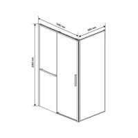 Душевой уголок Vincea Slim Soft VSR-1SS8014CLG 140х80, профиль брашированное золото, стекло прозрачное