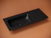 Тумба с раковиной Sancos Marmi 1.0 100 L черная раковина, дуб чарльстон