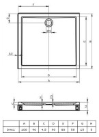 Поддон для душа Riho 253 с панелью и ножками 100x90 см