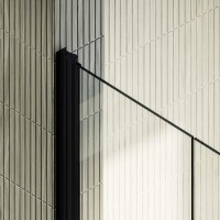Душевая дверь в нишу Maybahglass MGD-424-6 99 см, профиль матовый черный, стекло прозрачное